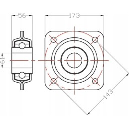 Square flange bearing housing