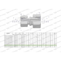 Hydraulic connector m26x1 5 18lxm18x1 5 12l