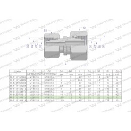 Hydraulic connector m26x1 5 18lxm18x1 5 12l