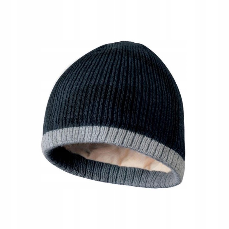 Gray and black Elysee winter hat, thick and warm