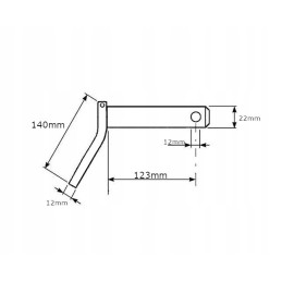 Pin with handle 22 x 123 mm