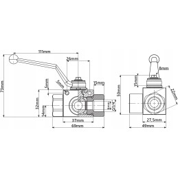3-way hydraulic manual ball valve 1 4 25l