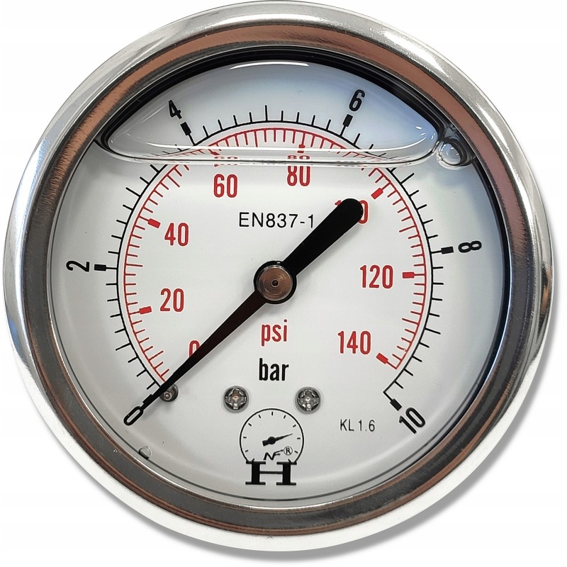 Pressure gauge, pressure gauge, 0 10 bar, rear connection