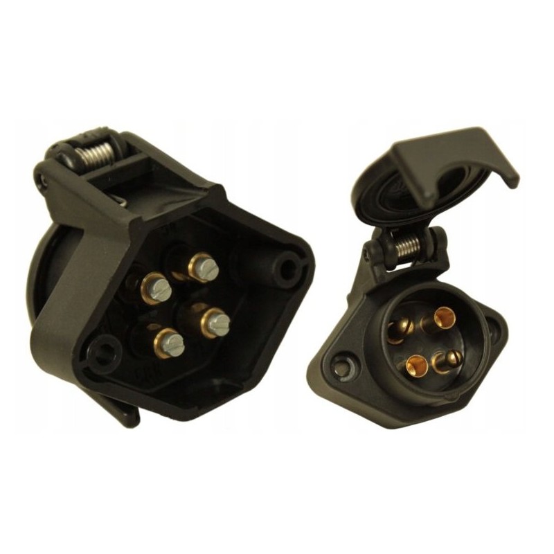 4-pole universal socket for tractor trailers