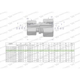 Hydraulic connector AA M16x1 5 x M14x1 5 Warynski