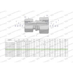 Hydraulic connector AA M18x1 5xM16x1 5 Warynski