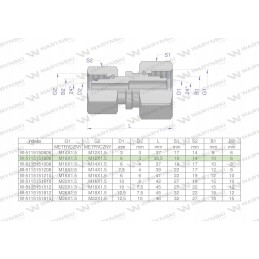 Hydraulic connector AA M16x1 5 x M12x1 5 Warynski
