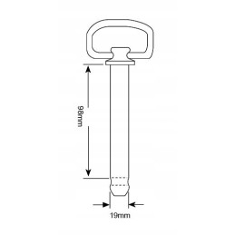 Pin with chain and cotter pin 19x98mm 408
