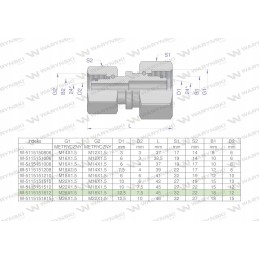 Metric hydraulic connector AA M26xM18 Warynski