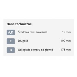 Pin with handle 19x175 mm kramp z519175kr
