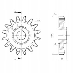 Seeder wheel from 16 with a wedge