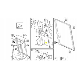 Rear window roller for Volvo backhoe loader
