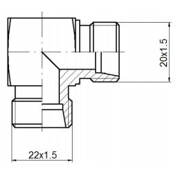 Angle connector bb m22x1 5 m20x1 5 hydrolider