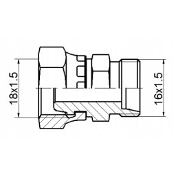Straight connector ab m18x1 5 m16x1 5 hydrolider