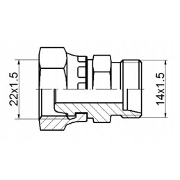 Straight connector ab m22x1 5 m14x1 5 hydrolider
