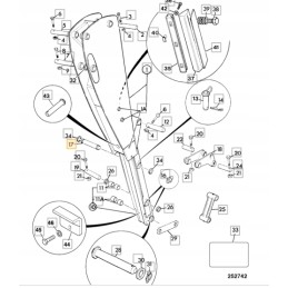 Rear spacer pin jcb 3cx 4cx 811 90585