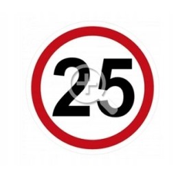 Sticker speed limit 25 km