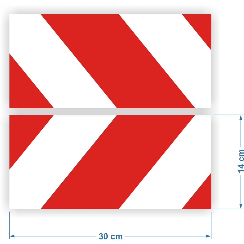 Reflective warning stripes stickers 14x30cm