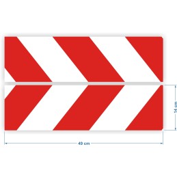 Reflective warning stripes stickers 14x49cm
