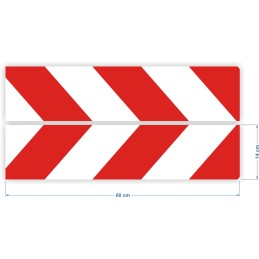 Reflective warning stripes stickers 14x60cm