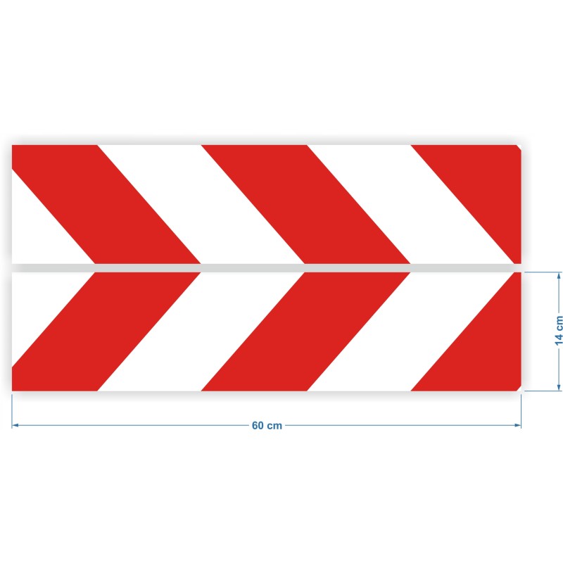 Reflective warning stripes stickers 14x60cm