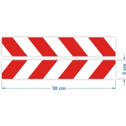 Reflective warning stripes stickers 5x30cm