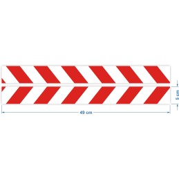 Reflective warning stripes stickers 5x49cm