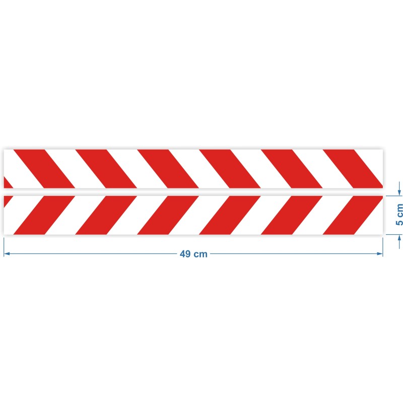 Reflective warning stripes stickers 5x49cm