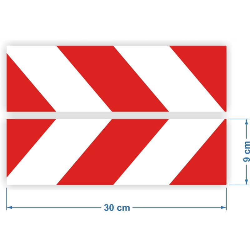 Reflective warning stripes stickers 9x30cm