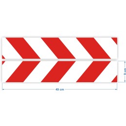 Reflective warning stripes stickers 9x49cm