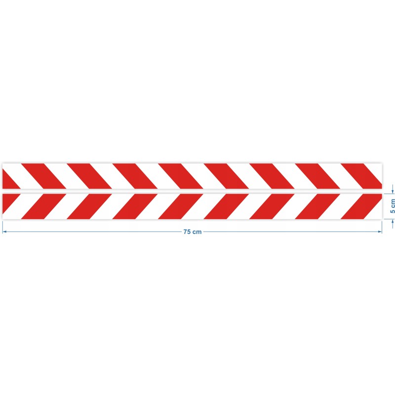 Reflective warning stripes stickers 5x75cm
