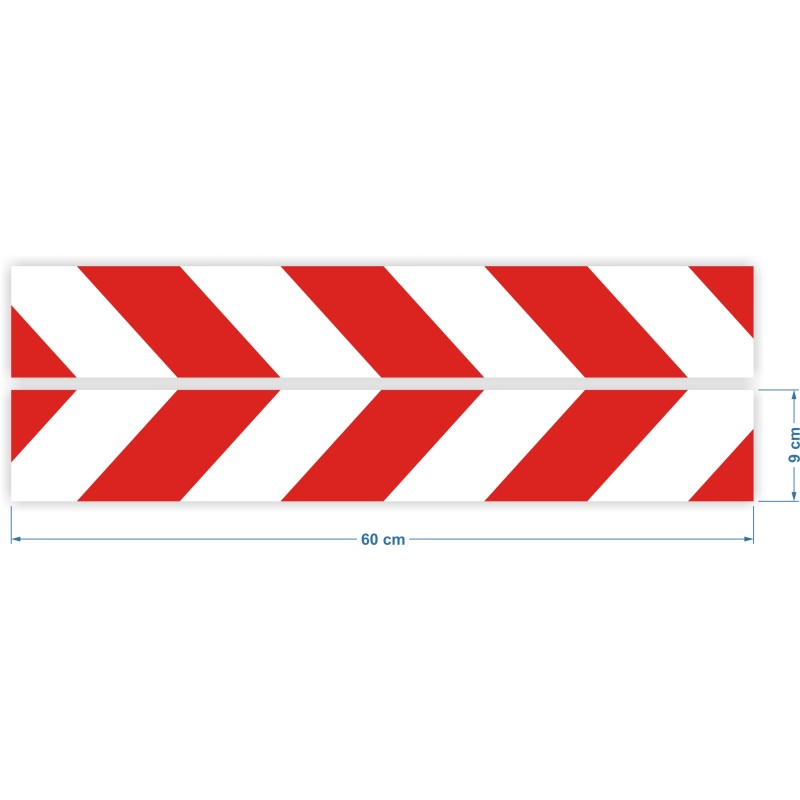 Reflective warning stripes stickers 9x60cm