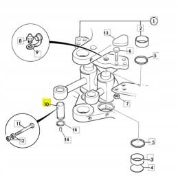 CVA pin of the JCB backhoe loader swing cylinder