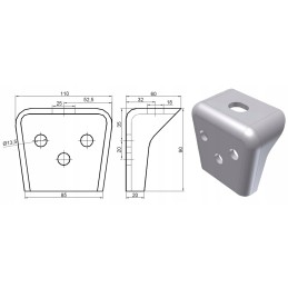 Frame mounting bracket, galvanized box console