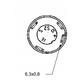 Push button switch for work lamps, round, yellow 11130200pn