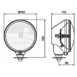 Plastic tractor headlight, left