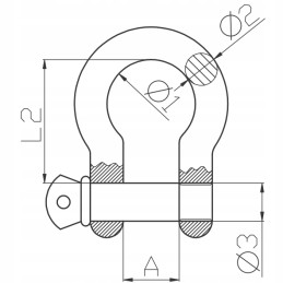 Round shackle omega 3 25t class 6