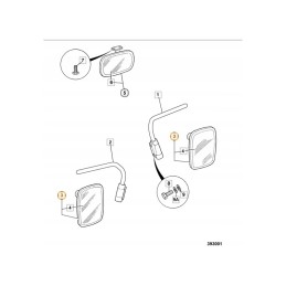 Outside mirror jcb 3cx 4cx 123 04970