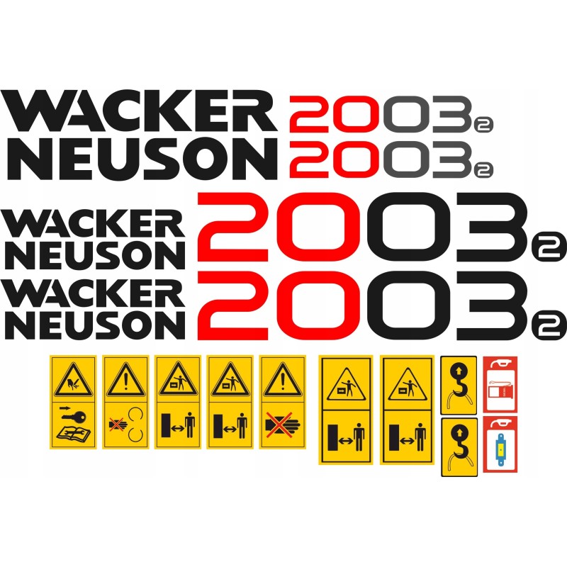 Wacker Neuson 2003 mini excavator stickers