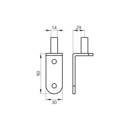 Hook for belt hinge, wood, 250-600mm, diameter 14 gamar