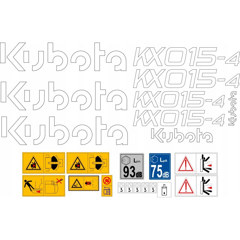 Kubota kx015 4 kx 015 4 mini excavator stickers