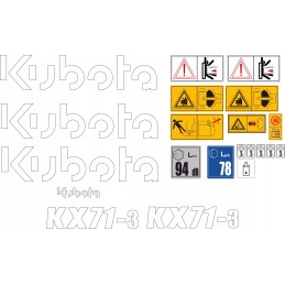 Kubota kx 71 3 mini excavator stickers