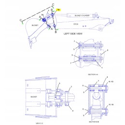 Cat mini excavator bucket cylinder mounting sleeve