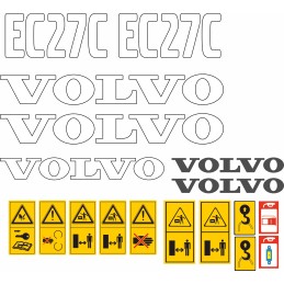 Volvo ec27c ec27c excavator laminated stickers