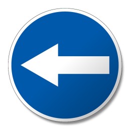 Arrow sticker overtake left adr truck 12cm