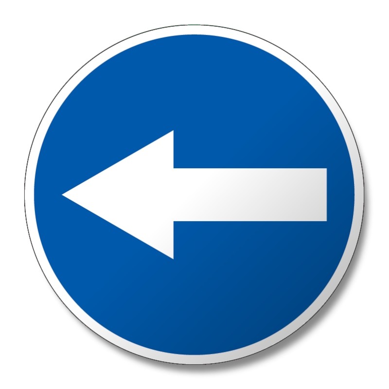 Arrow sticker overtake left adr truck 12cm