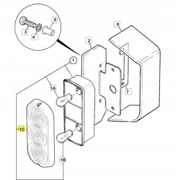 Rear lamp shade for JCB backhoe loader 3cx 4cx