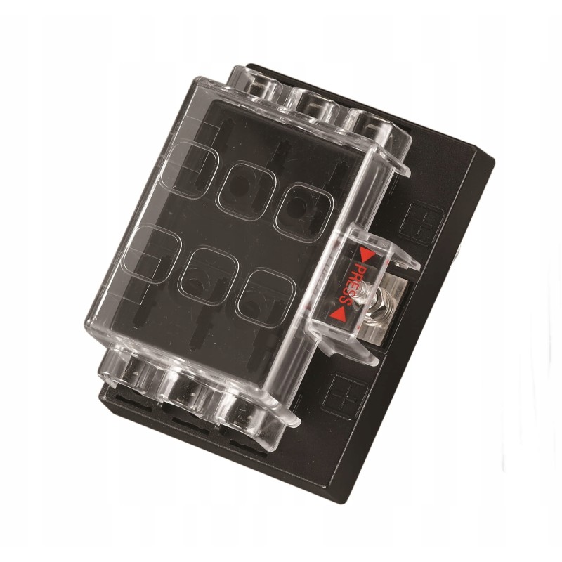 Fuse strip with 6 outputs in a 150a housing