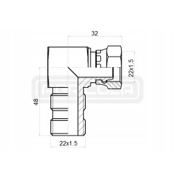 Angle connection ed ba m22x1 5 m22x1 5 hydrolider