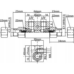 Hydraulic valve lock for cylinder 3 8 35l